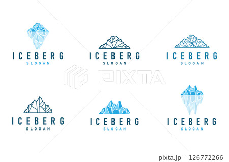 Set Bundle Collection Antarctic Cold Mountain Iceberg Logo Design, Simple Vector Template Symbol Illustration 126772266