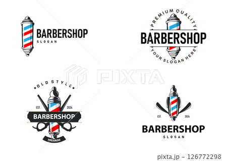 Barbershop Logo, Barber Scissors Vector, Old Set Bundle Collection Design Retro Vintage Typography Ornament Barbershop Logo, Barber Scissors Vector, Old Set Bundle Collection Design Retro Vintage Typography Ornament 126772298