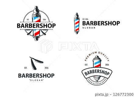 Barbershop Logo, Barber Scissors Vector, Old Set Bundle Collection Design Retro Vintage Typography Ornament Barbershop Logo, Barber Scissors Vector, Old Set Bundle Collection Design Retro Vintage Typography Ornament 126772300
