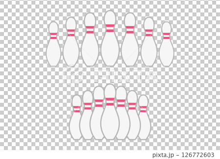 並んでいるボウリングのピン 126772603