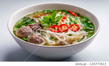 Savoring fresh pho in a bowl Savoring fresh pho in a bowl 126773613