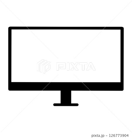 シンプルなPCモニターのアイコン素材(黒) シンプルなPCモニターのアイコン素材(黒) 126773904