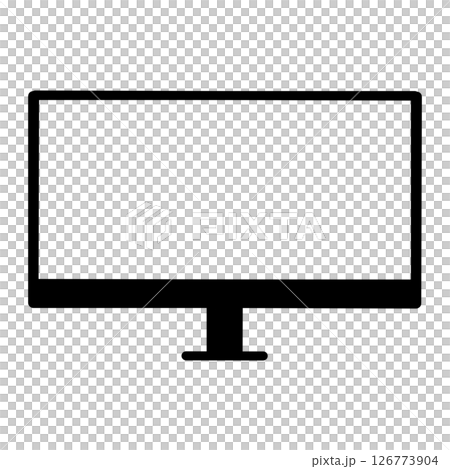 シンプルなPCモニターのアイコン素材(黒) シンプルなPCモニターのアイコン素材(黒) 126773904