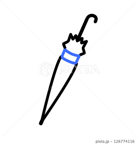 閉じた傘のシンプルアイコン(青) 126774116