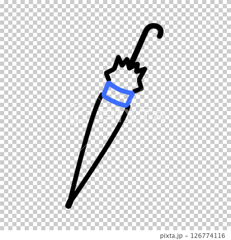 閉じた傘のシンプルアイコン(青) 126774116