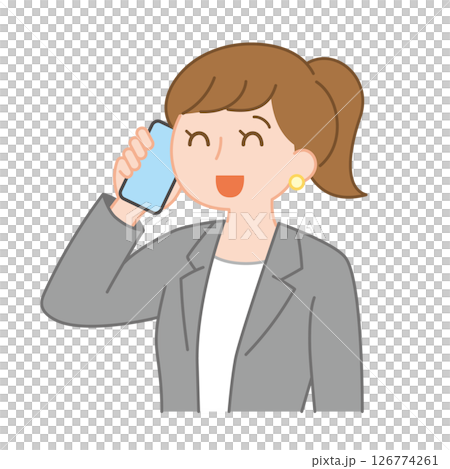 明るく電話対応するビジネスウーマン 明るく電話対応するビジネスウーマン 126774261