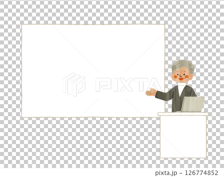 A man giving an explanation using a screen and a whiteboard - Gash A man giving an explanation using a screen and a whiteboard - Gash 126774852
