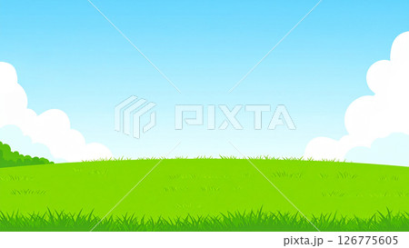 草原　青空 126775605