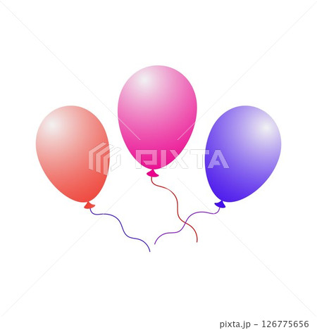Colorful balloons collection on white background	 126775656