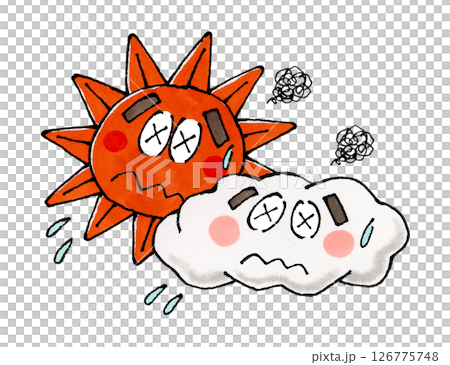 Hot sun and cloud characters 126775748