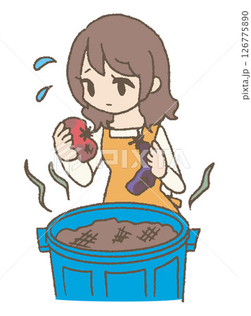 食材を捨ててる主婦 126775890