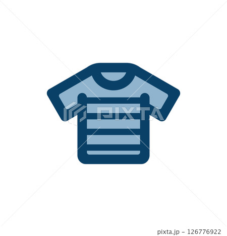 ボーダーの半袖Tシャツのアイコンイラスト 126776922