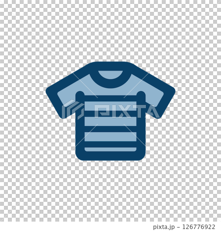 ボーダーの半袖Tシャツのアイコンイラスト 126776922