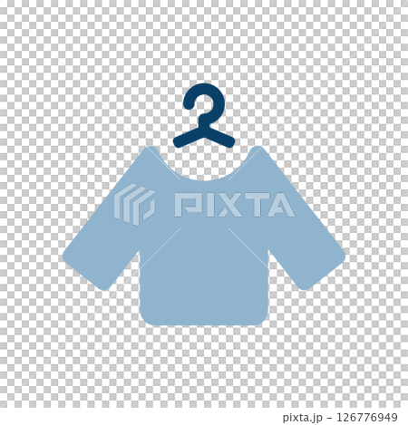 掛在衣架上的長袖襯衫的圖示插圖 126776949