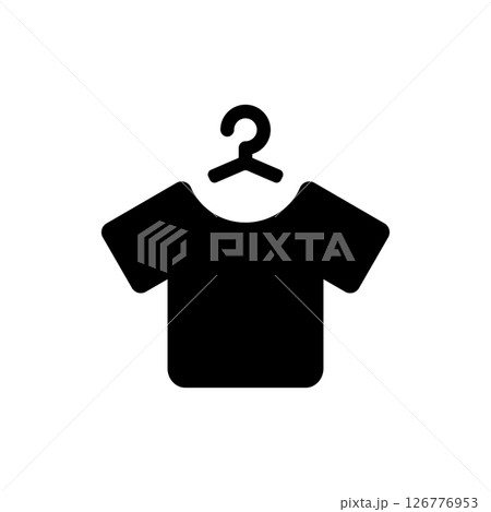 ハンガーにかかったTシャツのアイコンイラスト ハンガーにかかったTシャツのアイコンイラスト 126776953