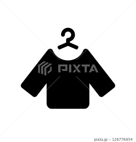 ハンガーにかかった長袖のアイコンイラスト ハンガーにかかった長袖のアイコンイラスト 126776954
