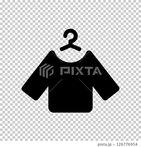 掛在衣架上的長袖襯衫的圖示插圖 掛在衣架上的長袖襯衫的圖示插圖 126776954