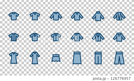 Various clothing icon illustration set 126776957