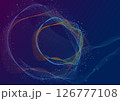流れる線と光の粒子が舞う未来的な背景 126777108