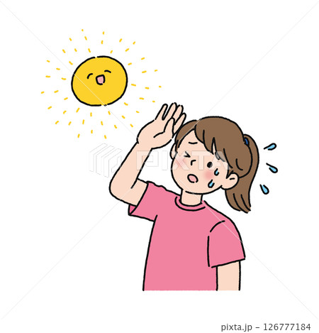 熱中症の危険・女性 126777184