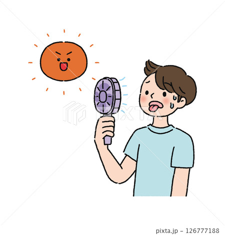 ハンディーファン・扇風機・熱中症対策・男性 ハンディーファン・扇風機・熱中症対策・男性 126777188