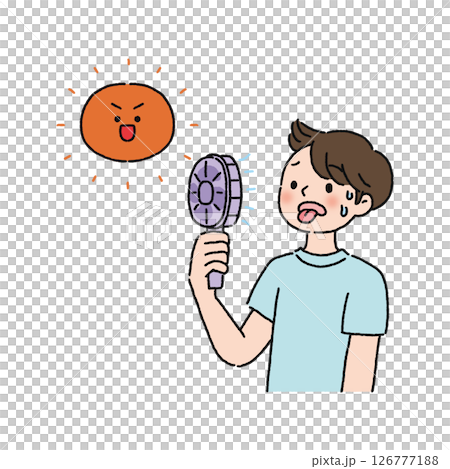 ハンディーファン・扇風機・熱中症対策・男性 ハンディーファン・扇風機・熱中症対策・男性 126777188