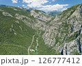 Aerial view of Moraca river canyon. Montenegro 126777412