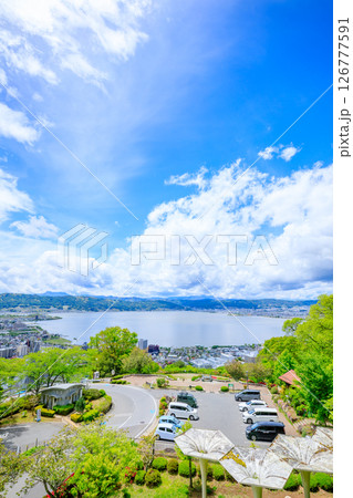 初夏の立石公園から見た諏訪湖　長野県諏訪市 126777591