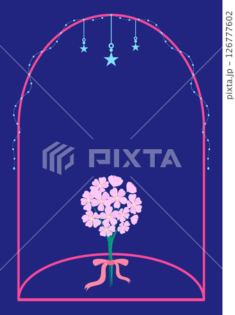A blue A5 book cover background decorated with beauty floral bouquets 126777602