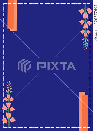 A blue A5 book cover background decorated with beauty floral bouquets A blue A5 book cover background decorated with beauty floral bouquets 126777603