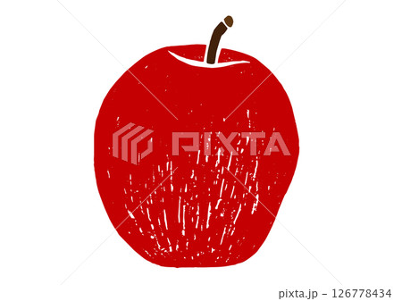 レトロな手書きのりんごのイラスト 126778434