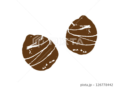 レトロな手書きの野菜イラスト。サトイモ 126778442