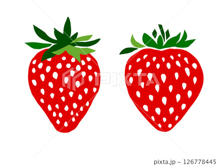 レトロな手書きのいちごイラスト 126778445