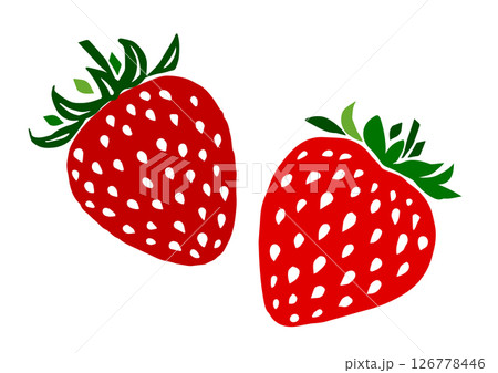レトロな手書きのいちごイラスト 126778446