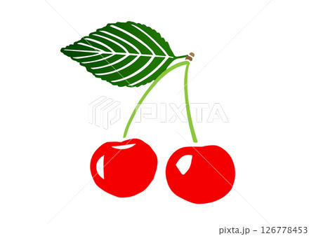 レトロな手書きのさくらんぼのイラスト 126778453