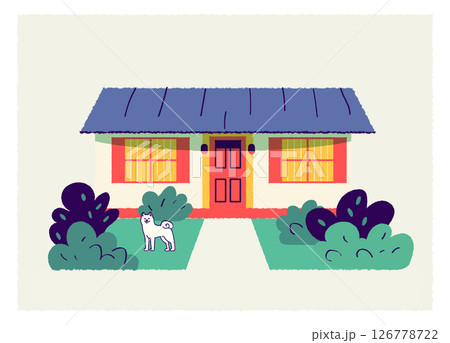 平屋建て、庭付き、ペット犬付き。私の家 不動産。 126778722