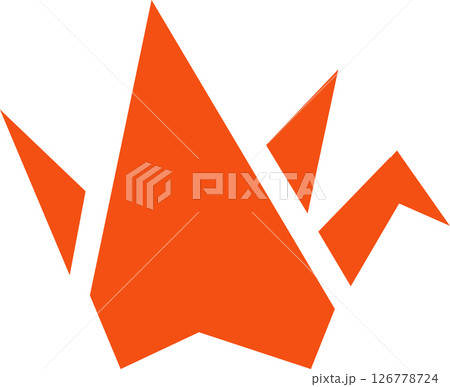折り鶴アイコン。シンプル。マーク。 126778724