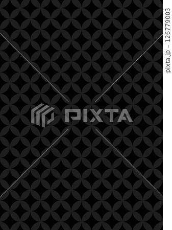 七宝模様の暗い和柄背景(背景素材) 黒とグレー 七宝模様の暗い和柄背景(背景素材) 黒とグレー 126779003