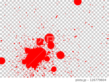 血痕 血 しぶき ホラー　水彩 イラスト 126779604