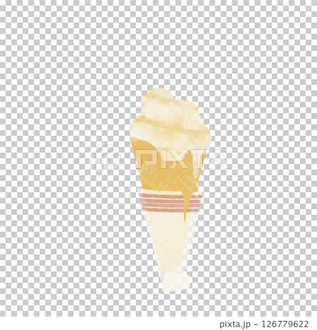 吃了一半的夏季軟冰淇淋 126779622