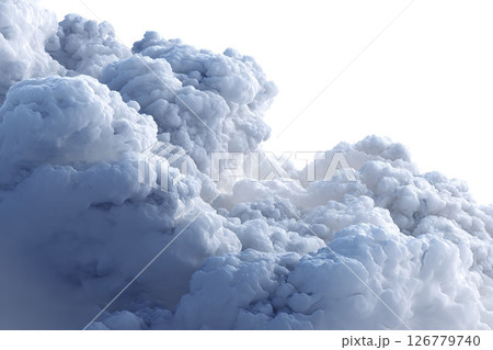 A cumulus cloud on a white background. AI-generated item 126779740