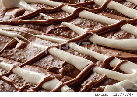 Chocolate and vanilla swirl icing texture. AI-generated item 126779747