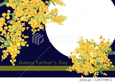 ミモザの花が描かれた父の日のメッセージカード 126779911