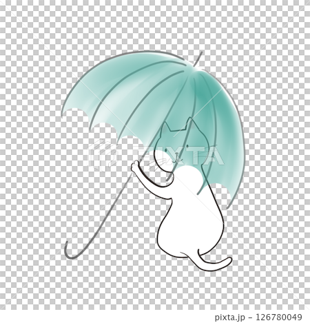 The cat who brought me an umbrella - Blue bamboo umbrella 4 The cat who brought me an umbrella - Blue bamboo umbrella 4 126780049