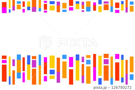 フレーム　幾何学模様　四角形　白背景　オレンジ色　黄色 126780272