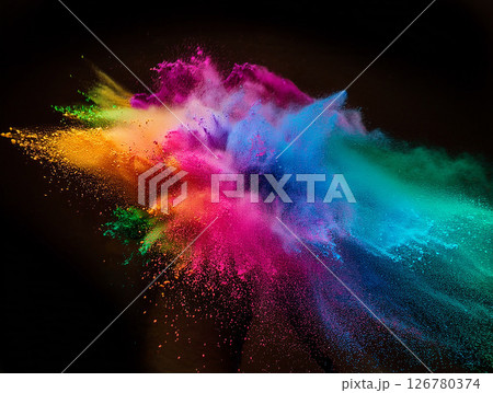はじけるカラフルな塗料の背景 126780374