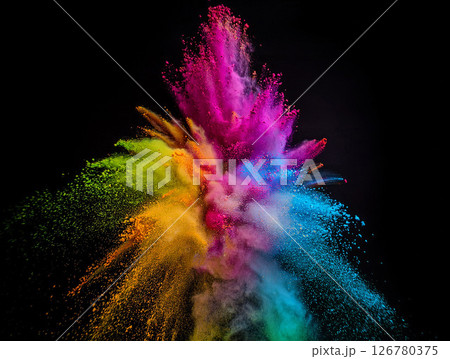 はじけるカラフルな塗料の背景 126780375