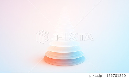 積層円が進化を示す抽象構図 積層円が進化を示す抽象構図 126781220