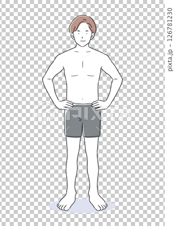 鍛鍊身體的男人的全身插圖 126781230