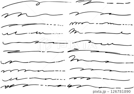 シンプルな手描きの文字の下の線　アンダーラインセット　ベクター 126781890